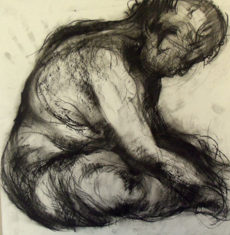 Charcoal figurative drawing by Annie le Roux